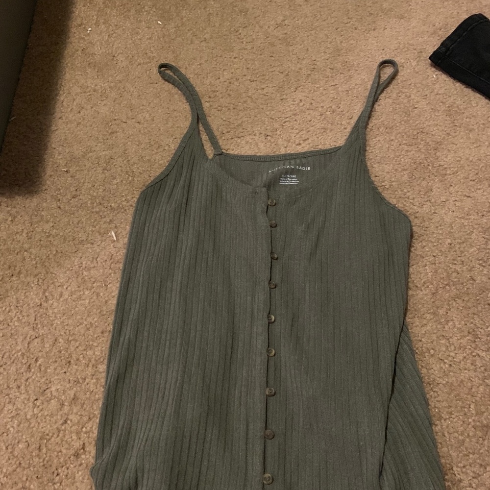 AE Army Green Button Down Tank